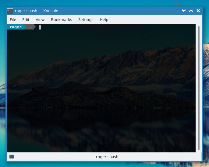 Konsole, transparent background