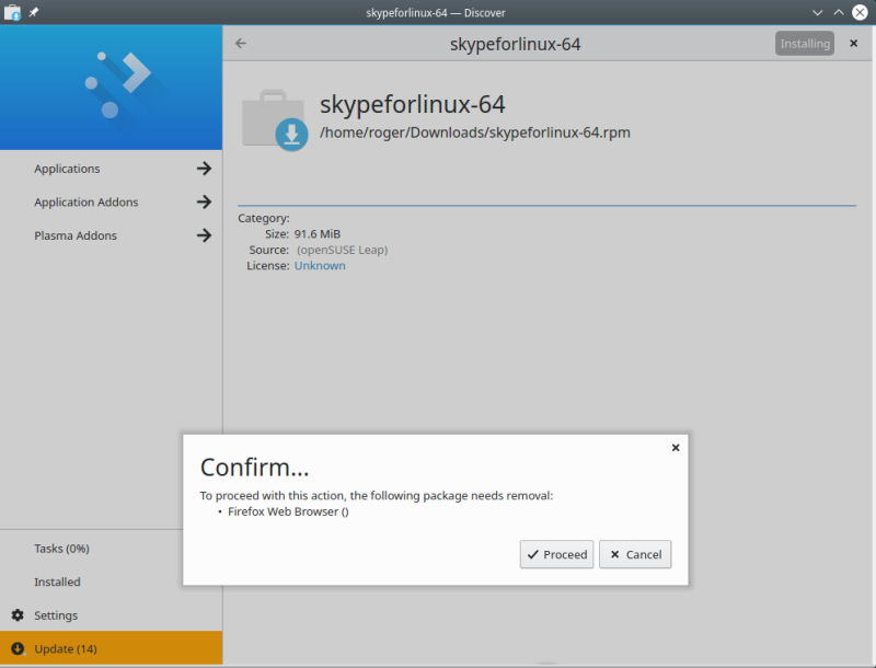 Discover, alarming error