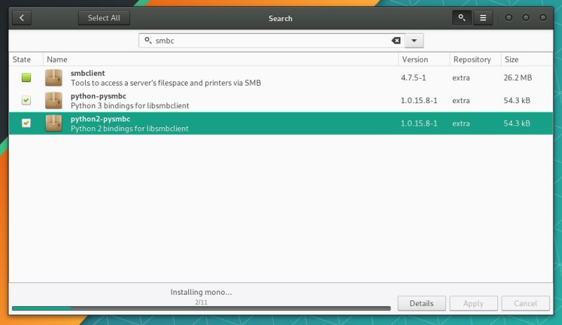 Python Samba packages