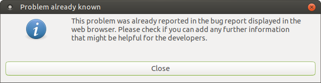 Problem known, bug reported