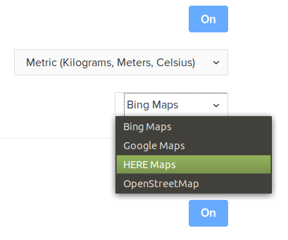 Maps, default provider