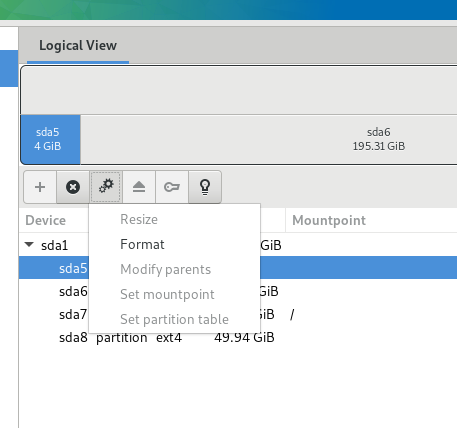 No swap mount option