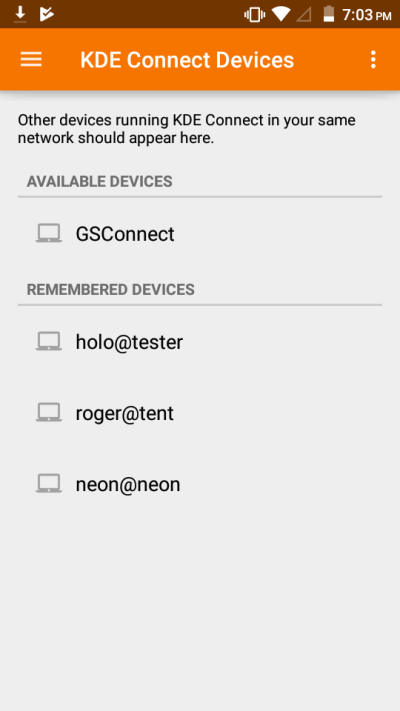 KDE Connect on the phone