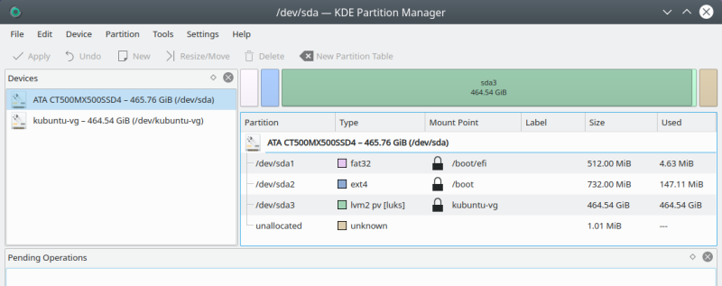 Partition manager, final layout