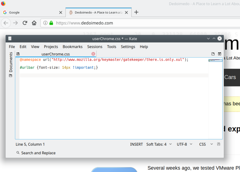 Firefox, address bar fix
