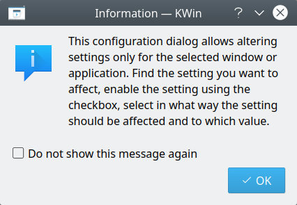 Message about changes