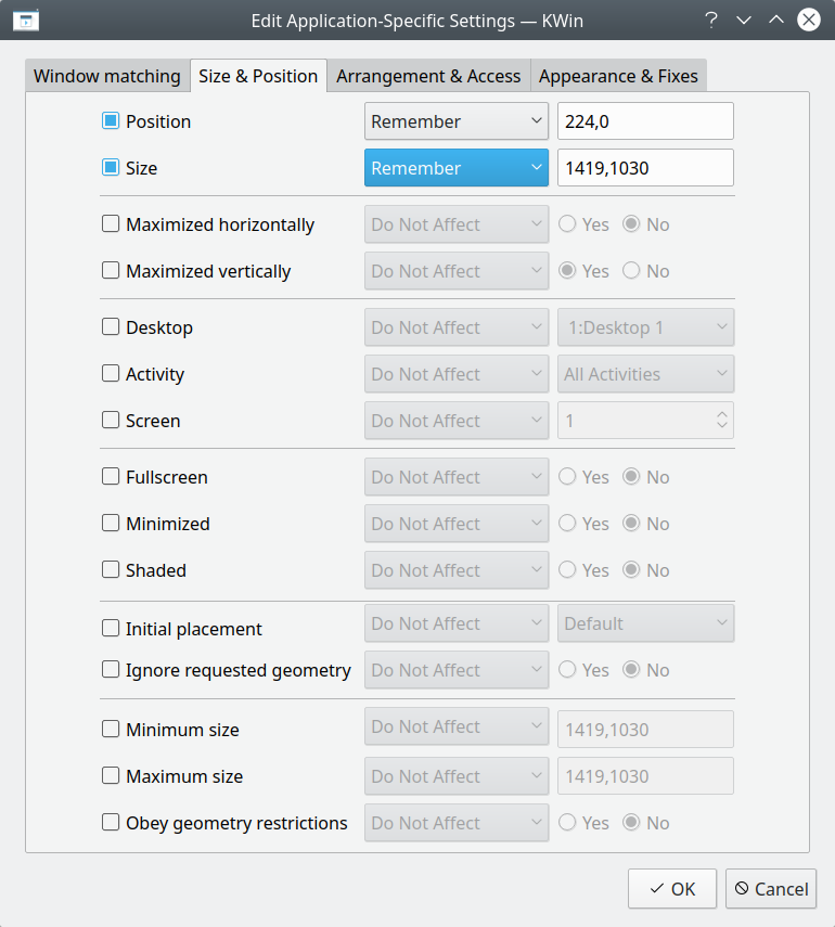 App settings overrides