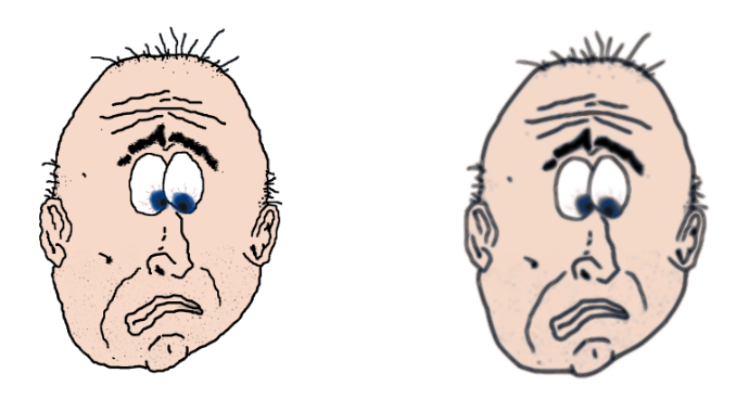 Side by side, comparison