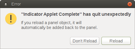 Indicator applet crash