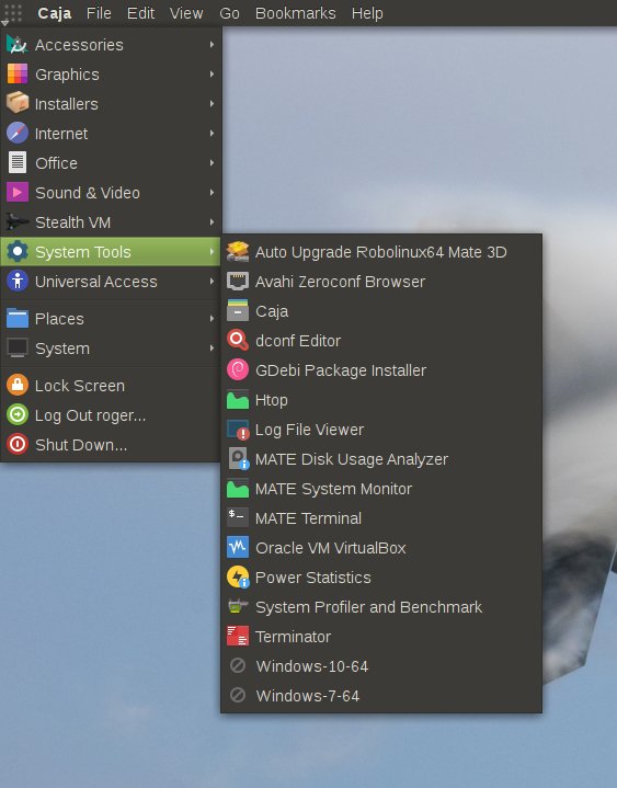 Menu, system options