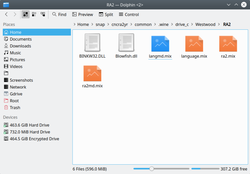 Original files, copied to Linux