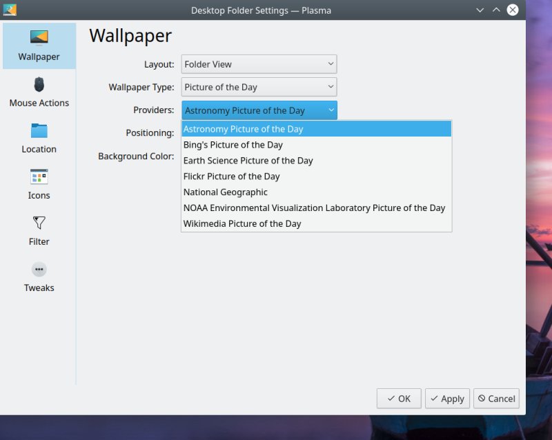 Wallpapers configuration