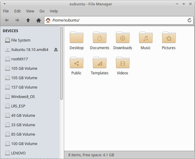 File manager, icons