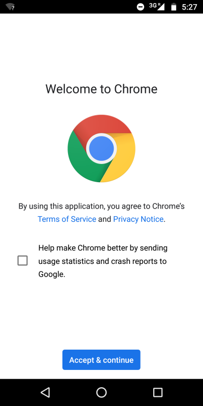 Chrome usage