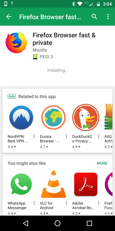 Firefox, installation