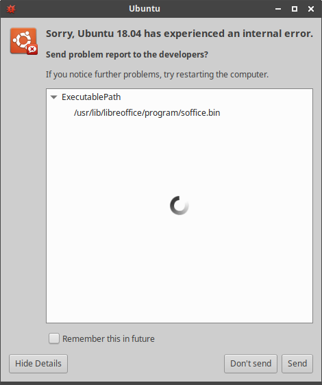 LibreOffice crashed