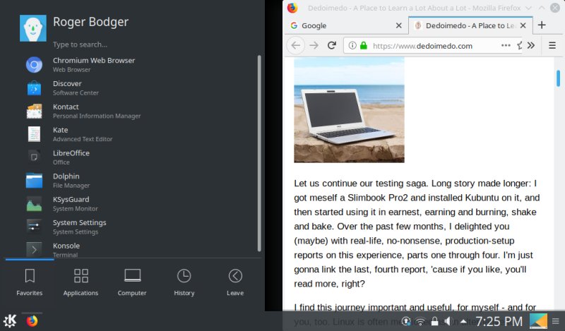 Plasma, apps running