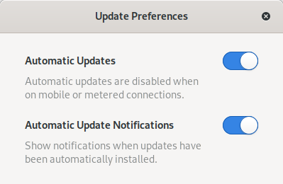 Update settings