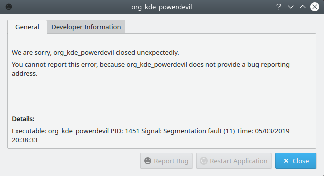 Crash on first login