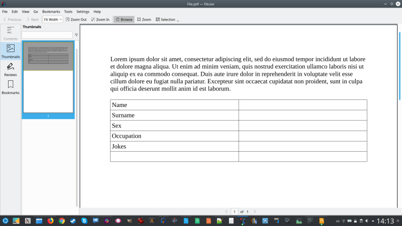 Okular, no way to edit the file