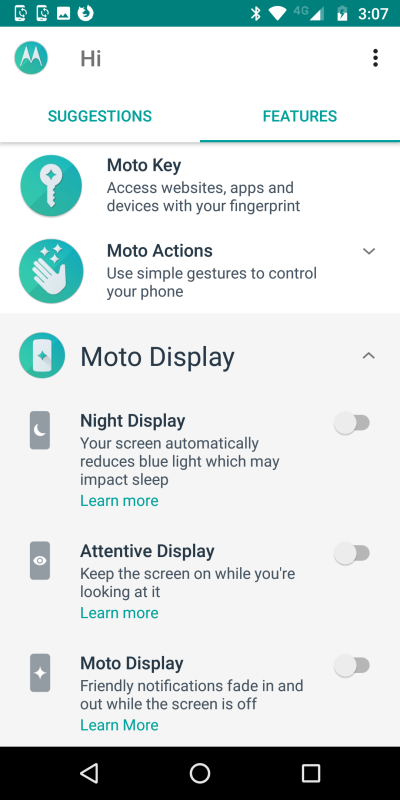 Display settings