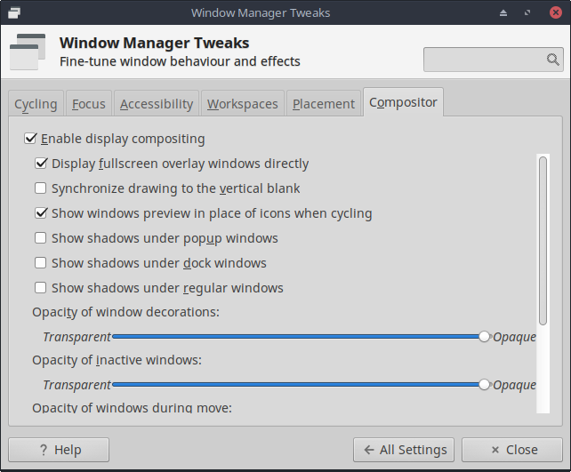Windows Manager tweaks