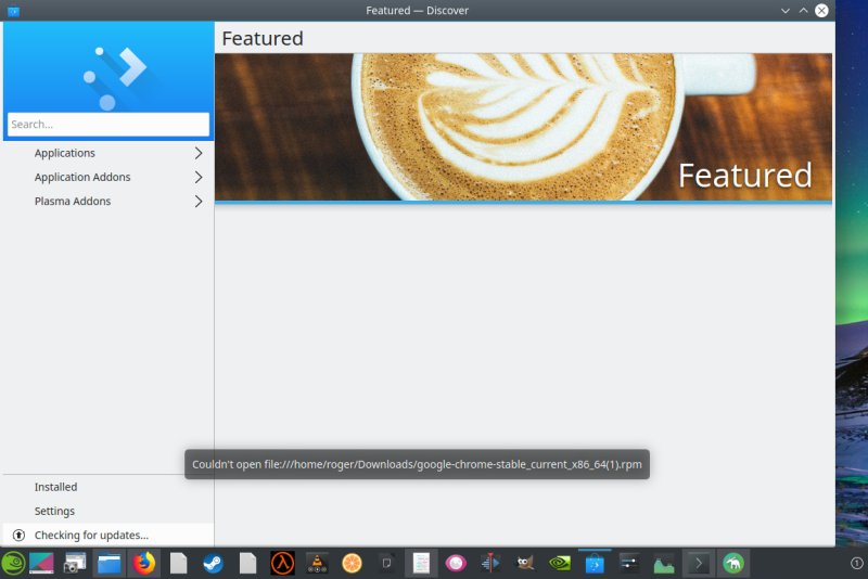 Discover cannot handle local RPM packages