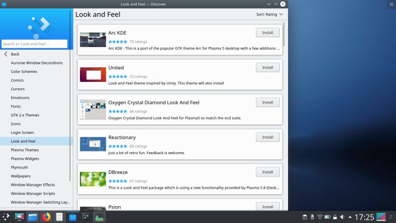 Discover, scrollbars