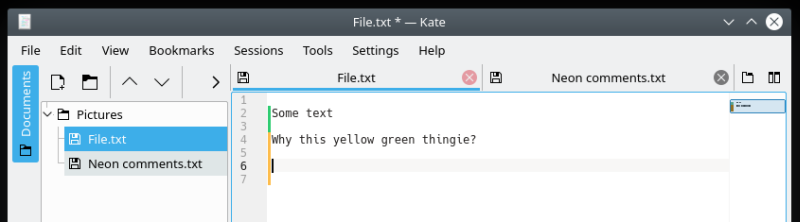 Text, color highlight