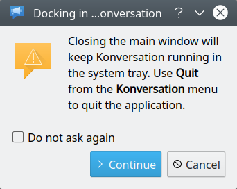 Konversation, quit message