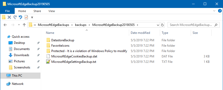 Edge backups, weird sub-folder