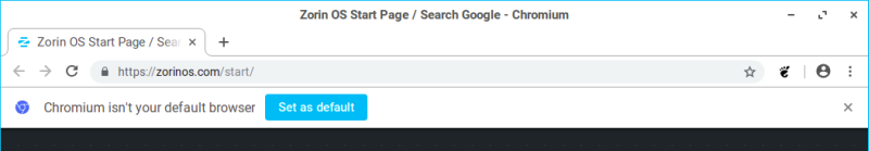 Default browser warning
