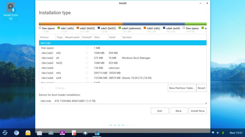 Installer, no resize option