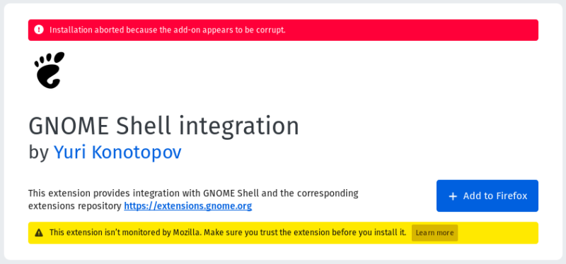 Official Mozilla site, same results