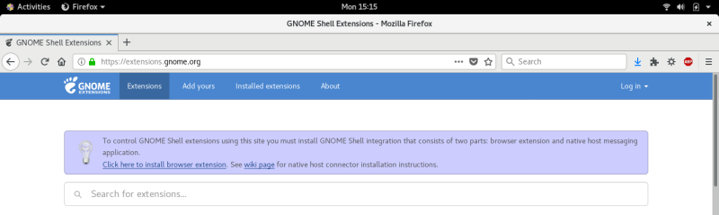 Gnome extension needed