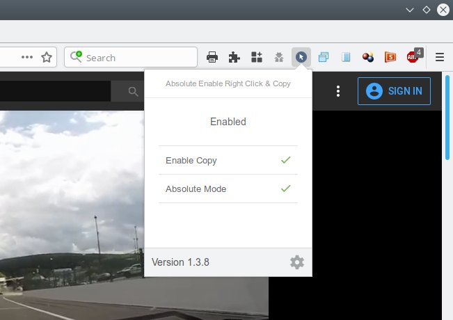 Absolute right click options