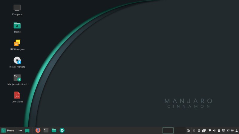 Live desktop, dark theme