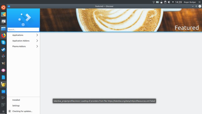 Kdenlive error in Discover