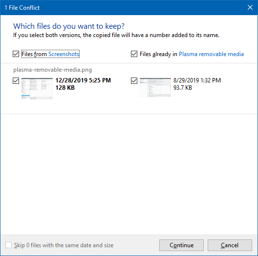 Copy & rename dialog