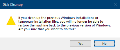 Old version removal warning