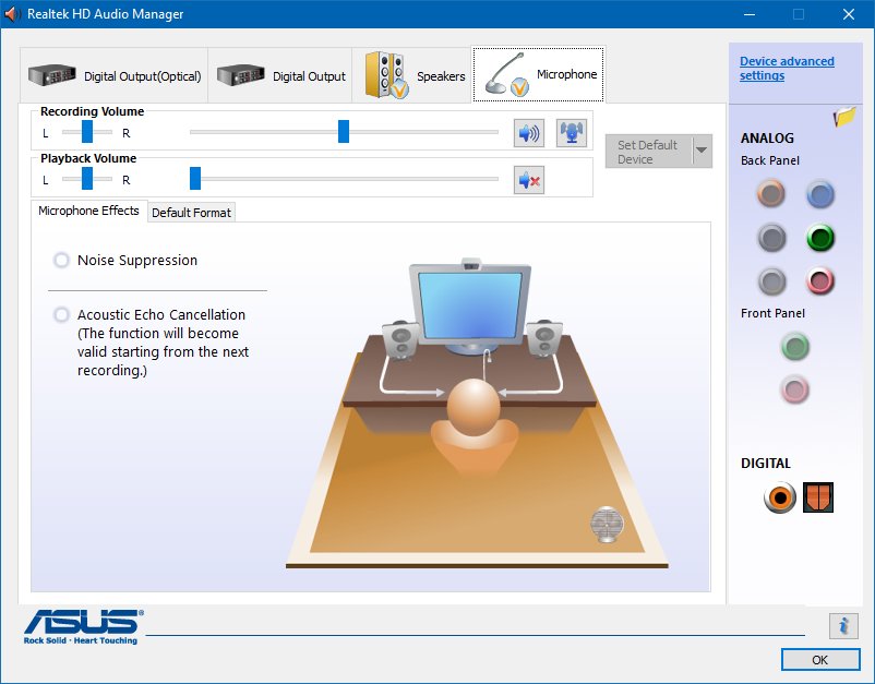 Realtek audio manager