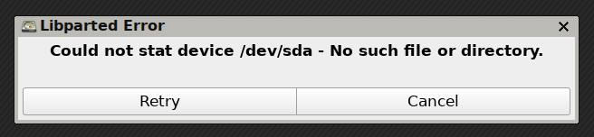 GParted error