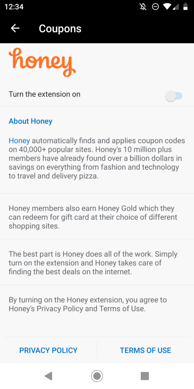 Honey extension
