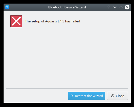 Bogus failed BT pairing message