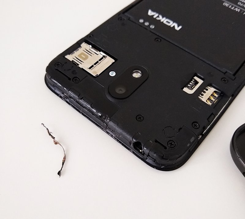 Damage after prying back cover off