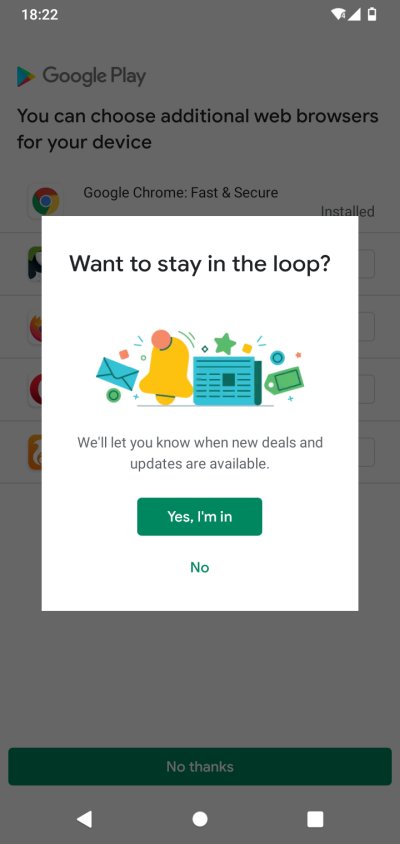 Google Play, loop questions