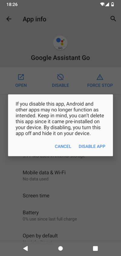 Assistant, permissions off