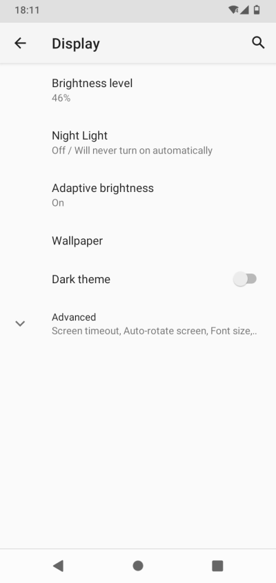 Display settings