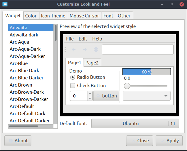 Adwaita theme contrast