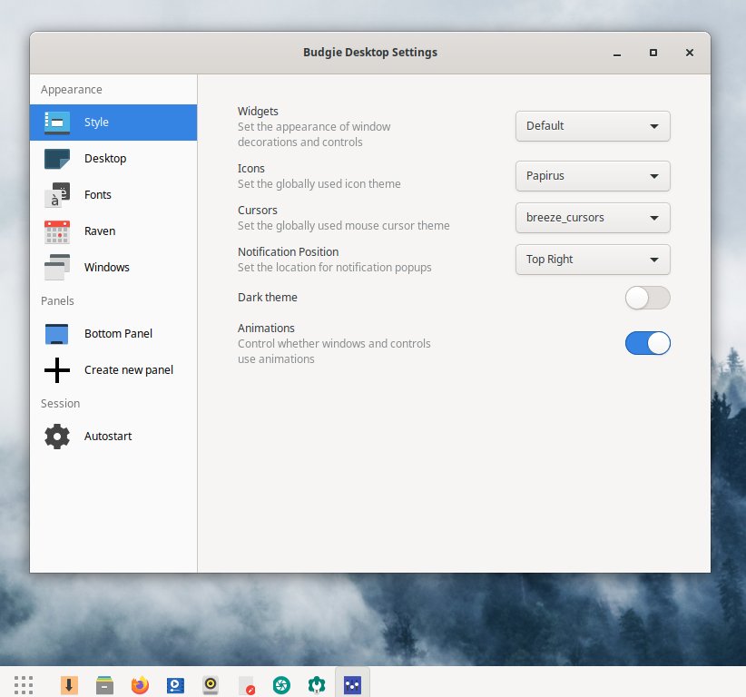 Adwaita theme selected